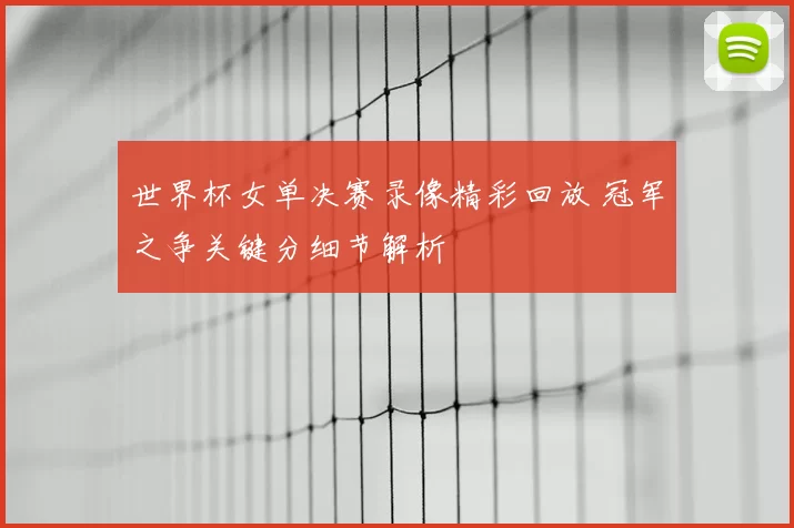 世界杯女单决赛录像精彩回放 冠军之争关键分细节解析